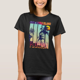Anna Maria Island Retro Vintag Style Palm Tree Pr T-Shirt