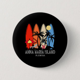 Anna Maria Island Strand Florida Retro Surfbrett V Button