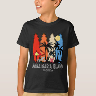Anna Maria Island Strand Florida Retro Surfbrett V T-Shirt