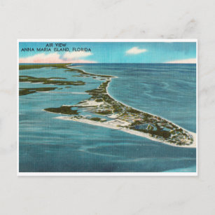 Anna Maria Island Vintage Luftaufnahme Postkarte