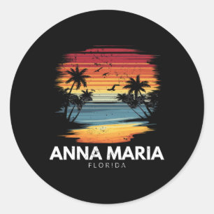 Anna Maria Strand Florida Surfbrett Surfen Vintage Runder Aufkleber