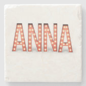 Anna Marquee Lights Steinuntersetzer (Vorderseite)