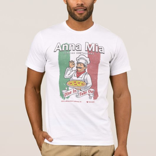 Anna Mia Italia Restaurant - Vintag erschüttert T-Shirt (Vorderseite)