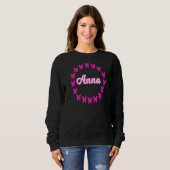 Anna mit rosa Schmetterlingen Sweatshirt (Vorne ganz)