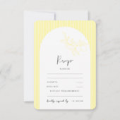 ANNA Moderne italienische Lemon Stripes RSVP Karte (Vorderseite)