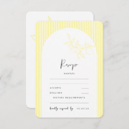ANNA Moderne italienische Lemon Stripes RSVP Karte