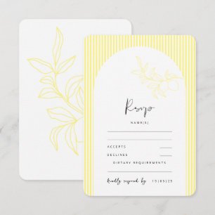 ANNA Moderne italienische Lemon Stripes RSVP Karte