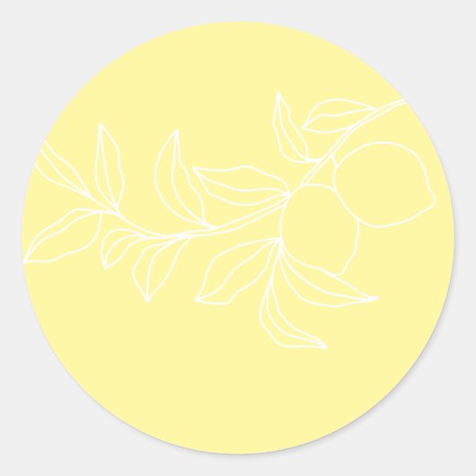 ANNA Moderne italienische Lemon Wedding Umschlag A Runder Aufkleber (Vorderseite)