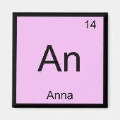 Anna Name Chemistry Element Periodic Table Magnet (Vorne)