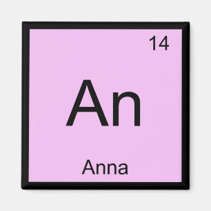 Anna Name Chemistry Element Periodic Table Magnet