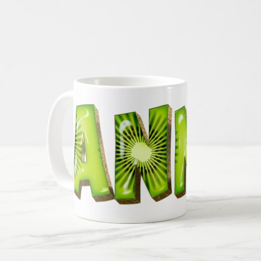 Anna Name Kiwi Style Tasse Teetasse Kaffeetasse (Vorderseite Links)