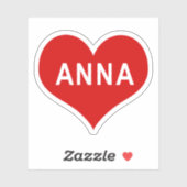 ANNA NAME Red Liebe Heart Vinyl Sticker (Blatt)