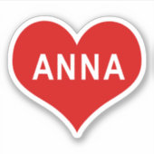 ANNA NAME Red Liebe Heart Vinyl Sticker (Vorderseite)
