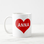 ANNA NAME Red Liebe Herz Kaffeetasse (Links)