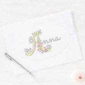 Anna oder Ihr Name, beginnend mit einem Label Ovaler Aufkleber (Umschlag)