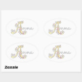 Anna oder Ihr Name, beginnend mit einem Label Ovaler Aufkleber (Blatt)