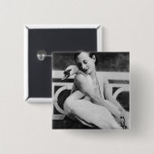 Anna Pavlova mit ihrem Haustierschwan Jack, c.1905 Button (Vorne & Hinten)