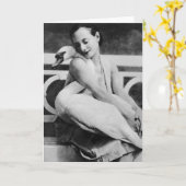 Anna Pavlova mit ihrem Haustierschwan Jack, c.1905 Karte (Gelbe Blume)