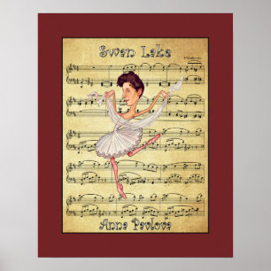 Anna Pavlova ~ P.Tschaikowski ~ Russisches Ballett Poster