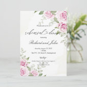 ANNA Probe Dinner Einladung / Weichrosa Rose (Stehend Vorderseite)