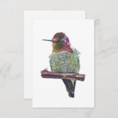Anna’s Hummingbird Postcard-Style Note Card Mitteilungskarte (Vorne/Hinten)