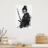 Anna Sawai Female Samurai Portrait Poster (Küche)
