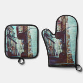 Anna-Straße Ofenhandschuh & Topflappen-Set (Vorderseite)