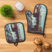 Anna-Straße Ofenhandschuh & Topflappen-Set (Oben Unten)