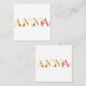 ANNA Vorname Elegant bestickt Quadratische Visitenkarte (Vorne/Hinten)