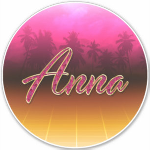 Anna Vorname Name golden pink Aufkleber Sticker