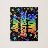 "ANNA" Vorname, Spaß "GLÜCKLICHER GEBURTSTAG" Puzzle (Vertikal)