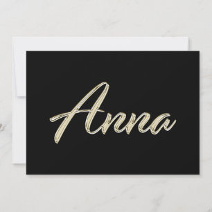 Anna white gold Handwriting Karte