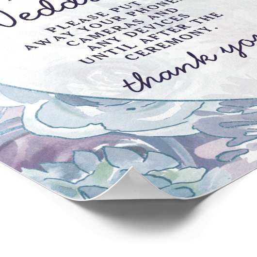 Annabelle Chic Wappen Unplugged Wedding Table Sign Poster (Ecke)