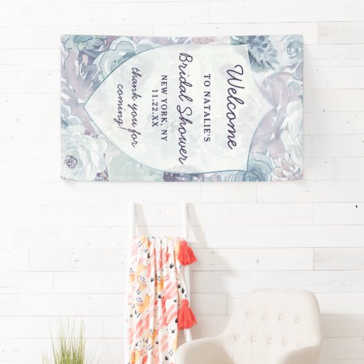 Annabelle Floral Wappen Brautparty Willkommen Banner (Insitu)