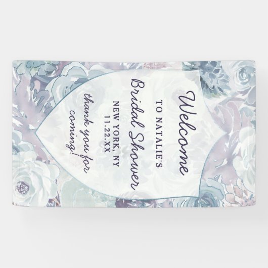 Annabelle Floral Wappen Brautparty Willkommen Banner (Horizontal)