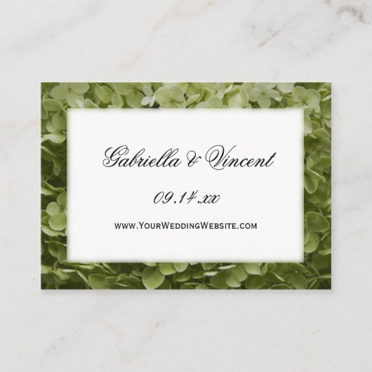 Annabelle Hydrangea Wedding Website Card Begleitkarte (Vorderseite)