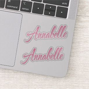 Annabelle Name Rosa cursive x2 Aufkleber