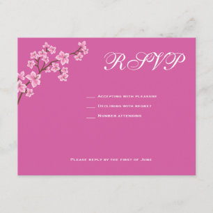 Annabelle Pink Blossoms Bat Mitzvah UAWG RSVP Karte