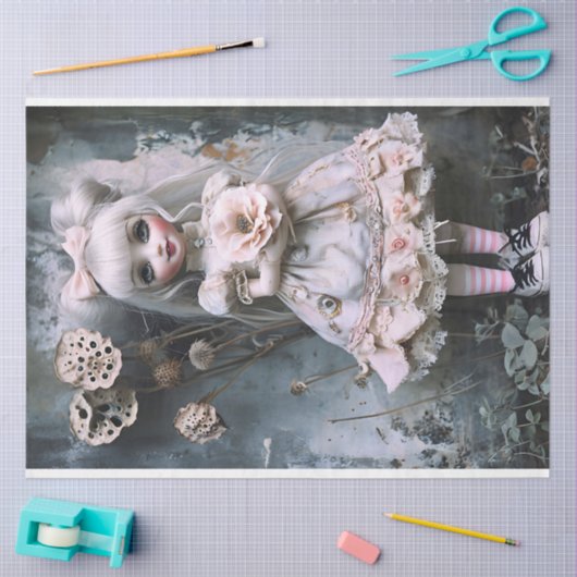 Annabelle Pink Dress Decoupage Tissue Paper Seidenpapier (Basteln)