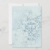 Annabelle Vintag Blue Floral Wappen Wedding Einladung (Rückseite)