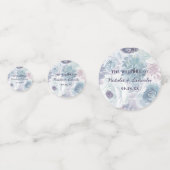 Annabelle Vintag Blue Floral Wedding Monogram Konfetti (Vorderseiten)