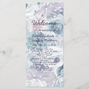 Annabelle Vintag Blue Floral Wedding Zeremony Programm
