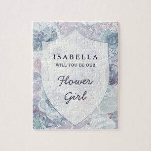 Annabelle Vintage Blau Florales Blumenmädchen-Ange Puzzle
