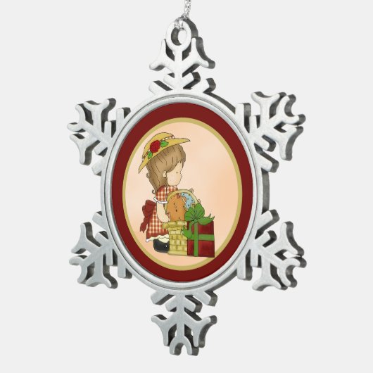 Annabelles Weihnachtskorb d1 Snowflake Ornament (Rechts)