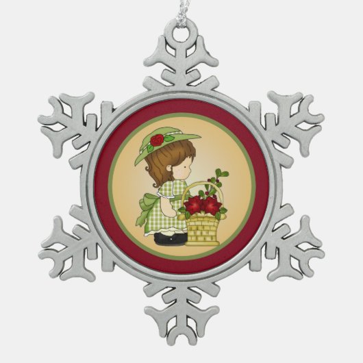 Annabelles Weihnachtskorb d6 Snowflake Ornament (Vorderseite)