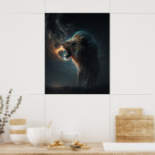 Annähere dich nicht an wütende Löwenplakate Poster (Küche)