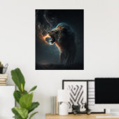 Annähere dich nicht an wütende Löwenplakate Poster (Heimbüro)