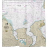 Annäherung an Admiralty Inlet Dungeness an Oak Bay Duschvorhang (Vorderseite)