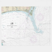 Annäherung an Cape Fear River Nautical Chart 11536 Fleecedecke (Vorderseite (Horizontal))
