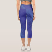 Annahme | Blue Indigo Violet Boho Medallions Capri Leggings (Rückseite)